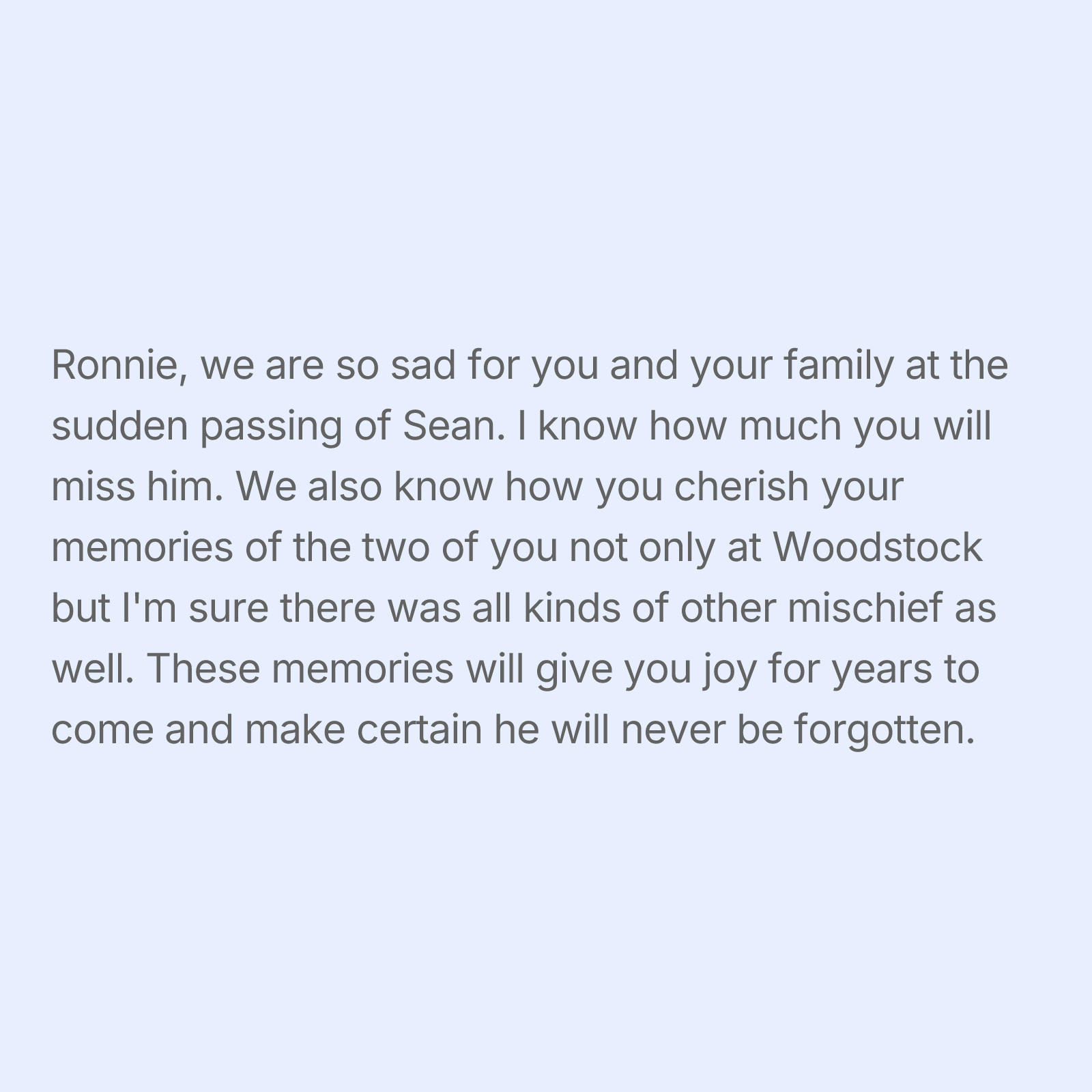 Tribute Wall | Sean Patrick Buckley