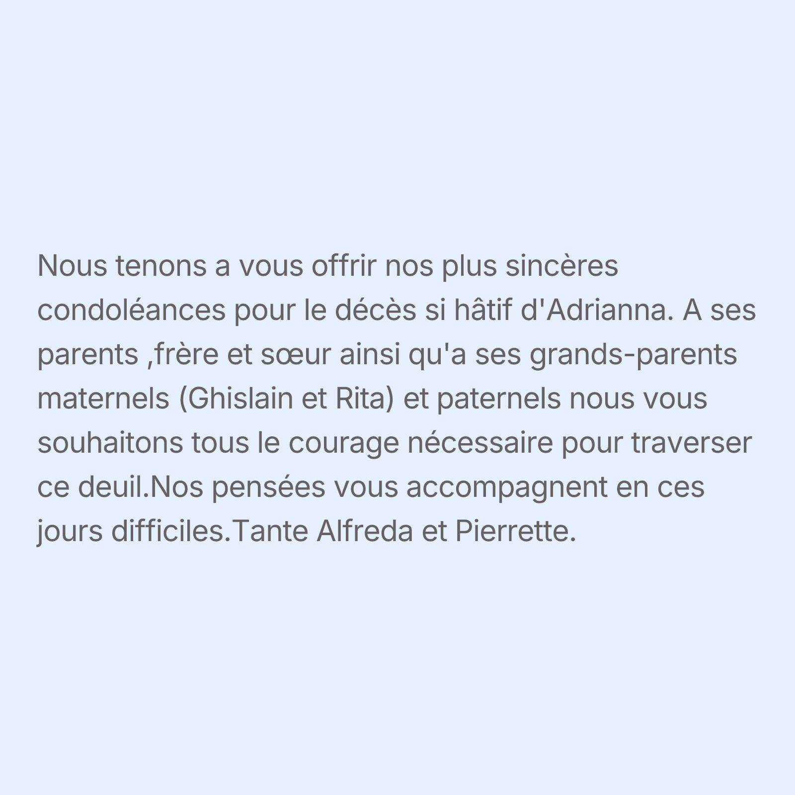 Tribute Wall | Adrianna L. Boivin, image size:1600x1600