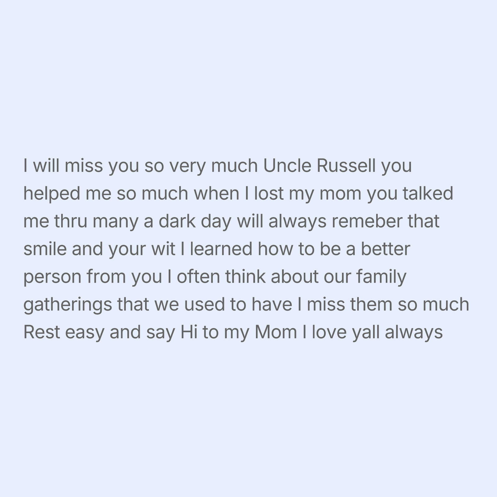 Tribute Wall | Lucian Russell Boone, image size:1600x1600