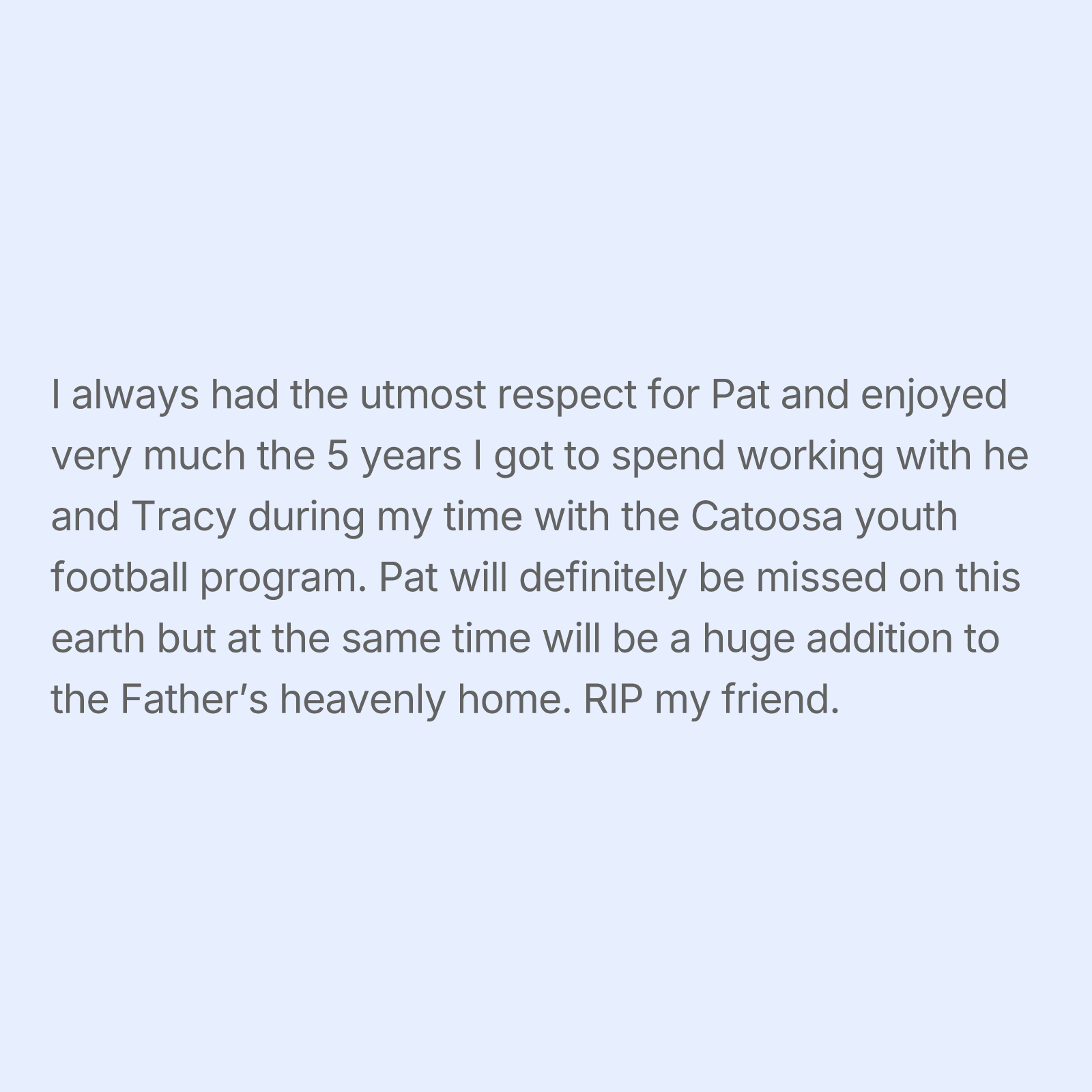 Tribute Wall | Patrick Hunton