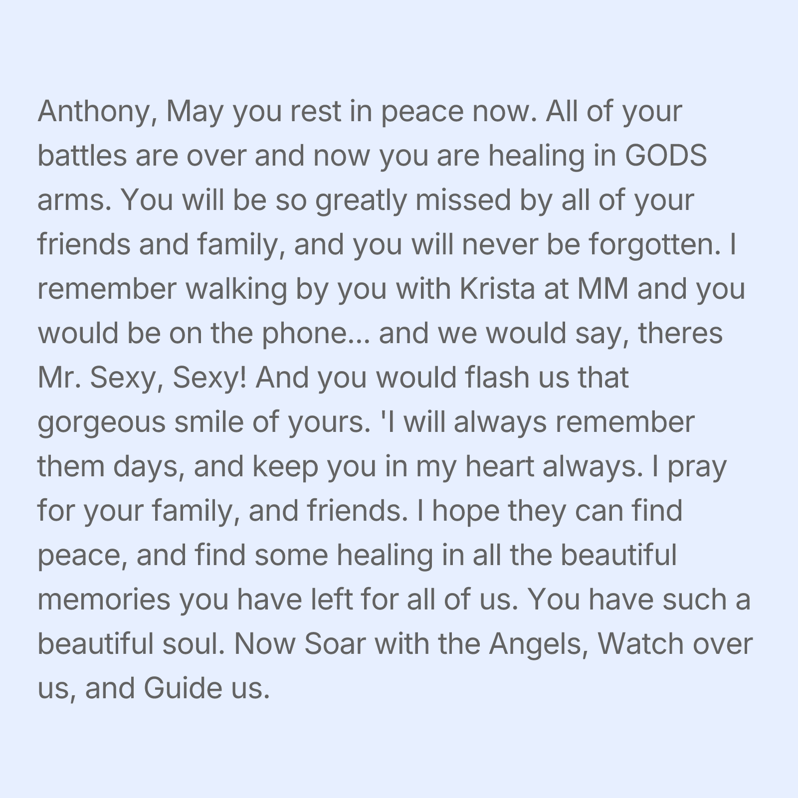 Tribute Wall | Anthony Solano