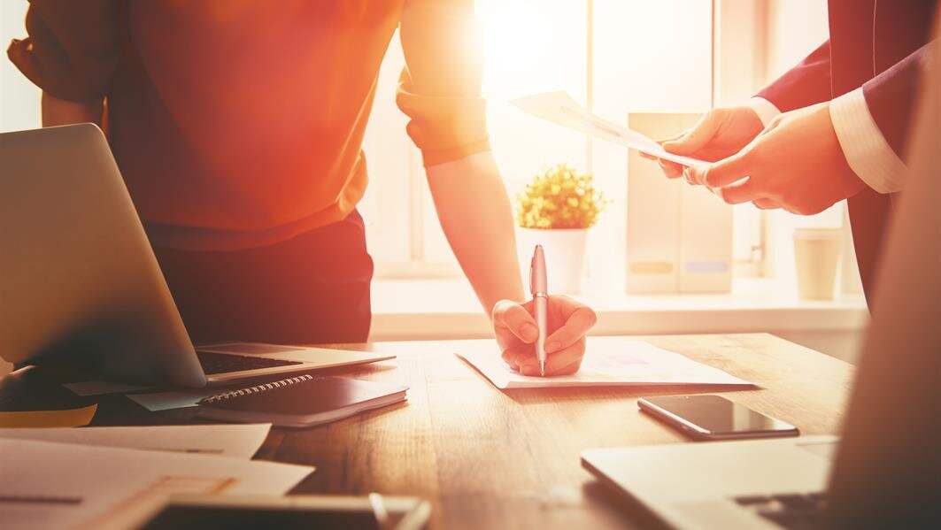 Computer, writing, meeting