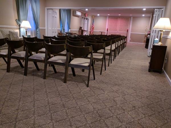 Roslyn Heights Funeral Home chapel seating area