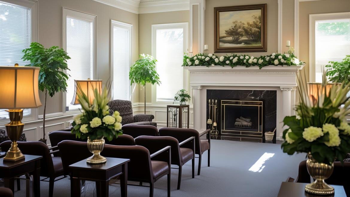 Bright living room with elegant furniture, plants, and flowers creates a welcoming vibe.