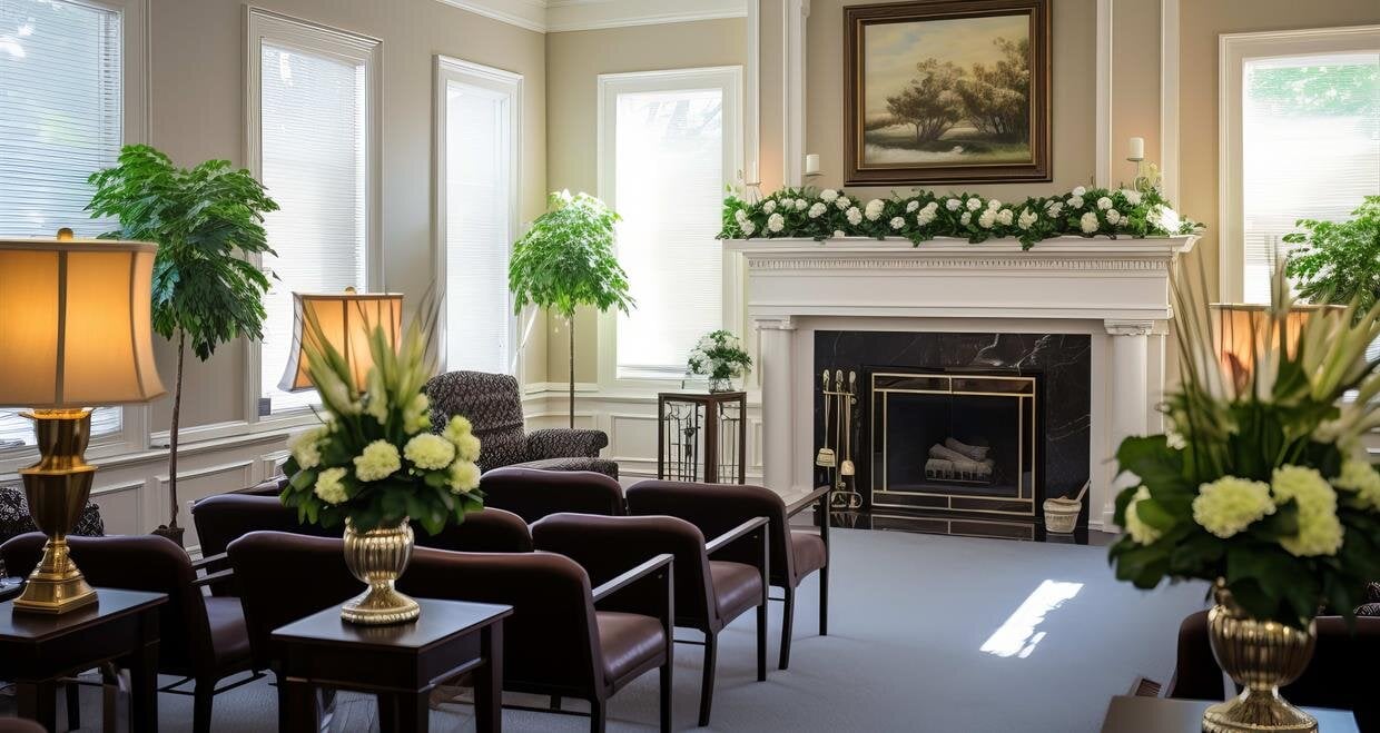 Bright living room with elegant furniture, plants, and flowers creates a welcoming vibe.