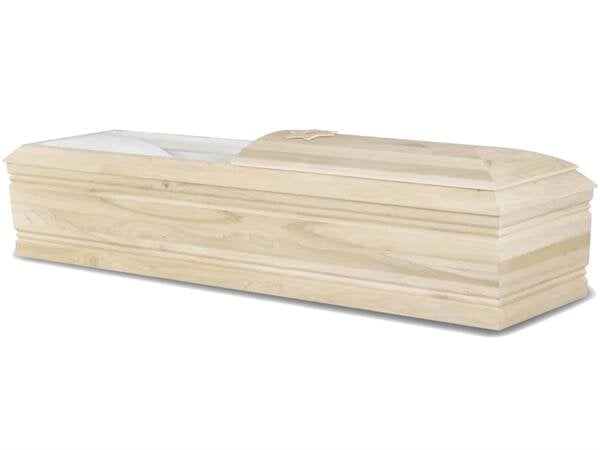 white color casket with rounded top