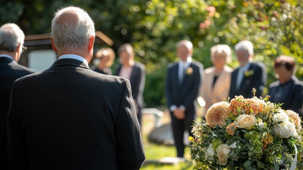 A man in a suit standing in front of a group of people