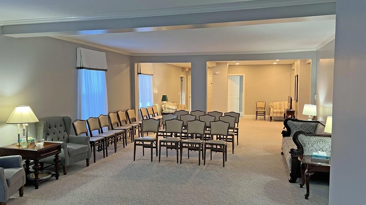 A room with chairs and a table