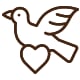 A bird with a heart