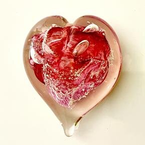 A glass heart shaped objects