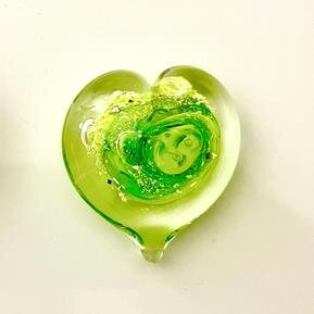 A glass heart shaped objects