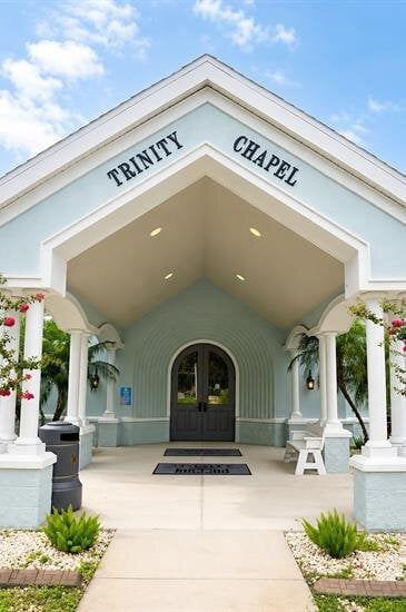 A building with a white roof