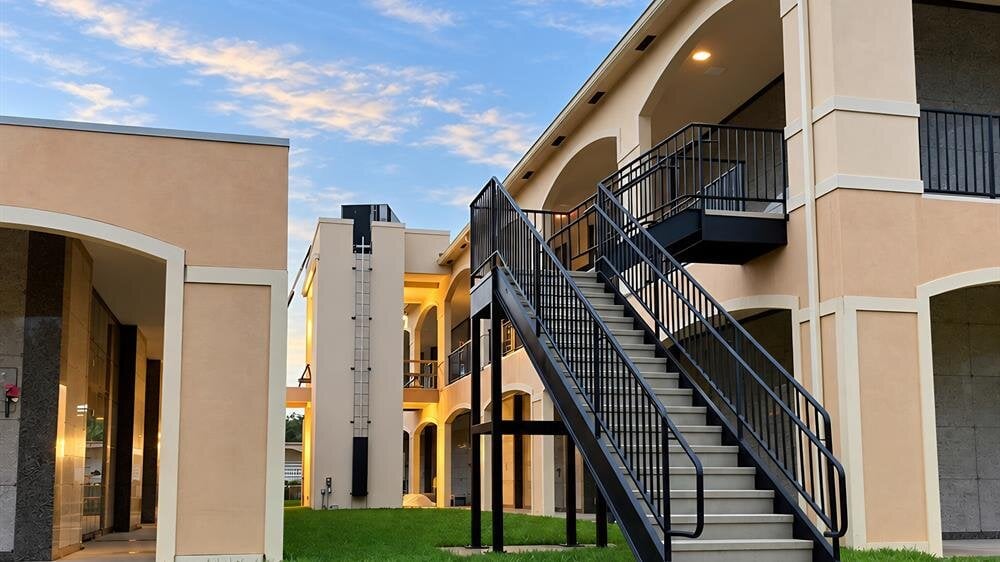 A building with a staircase
