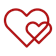 Two intertwined hearts symbolize unity and affection between people.