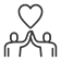 Two figures connect with a high-five under a heart symbol, illustrating unity and goodwill.