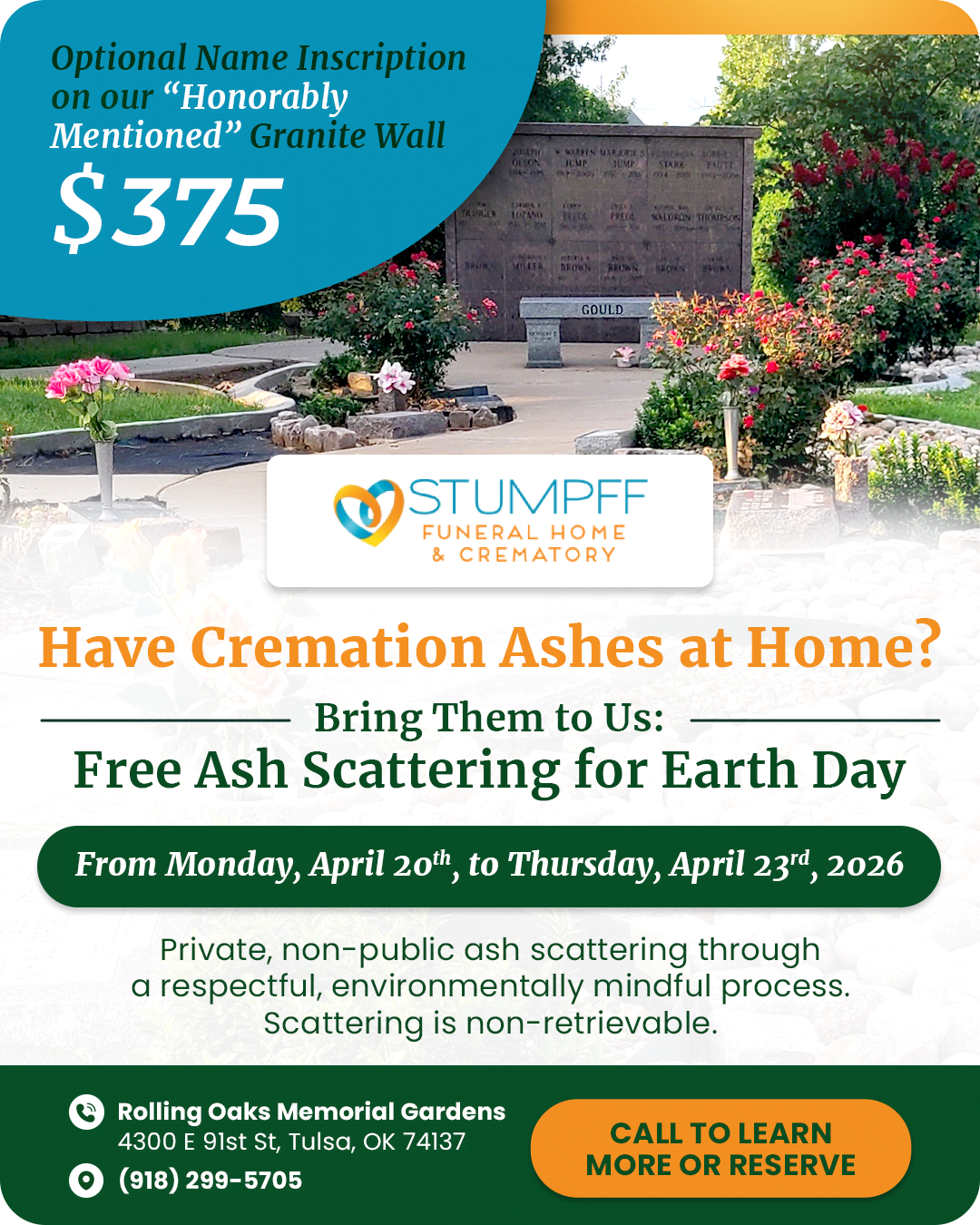 Free Earth Day Ash Scattering Mobile