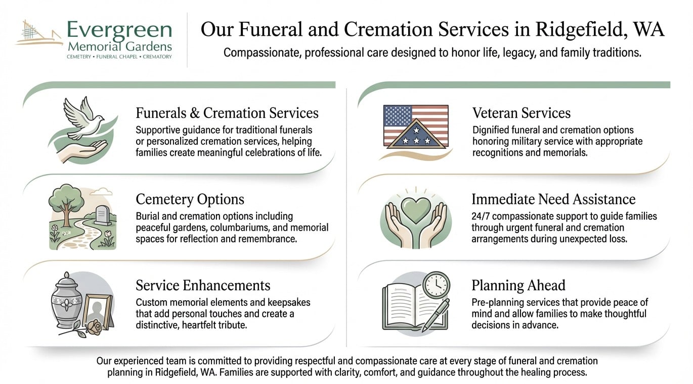 Ridgefield funeral and cremation services infographic