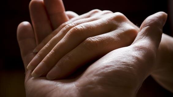 A close-up of a hand