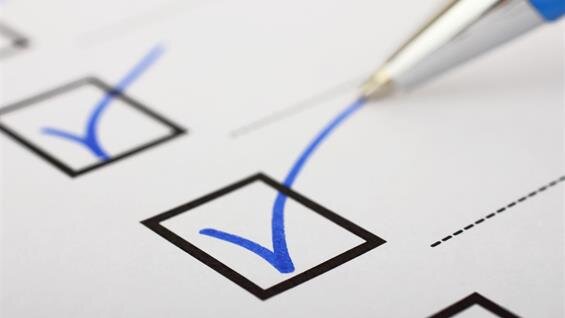 A close-up of a check box