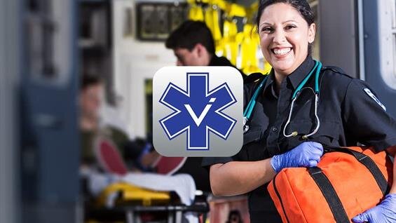 A woman in a medical uniform