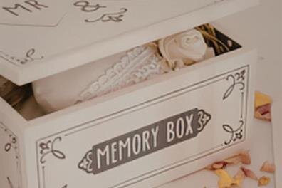 A white box with a lid open