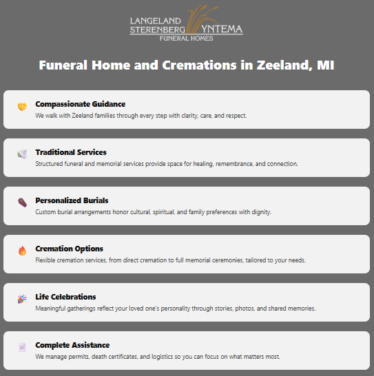Funeral Home and Cremations in Zeeland, MI