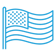 A blue flag with stars and stripes