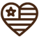 A heart with a flag