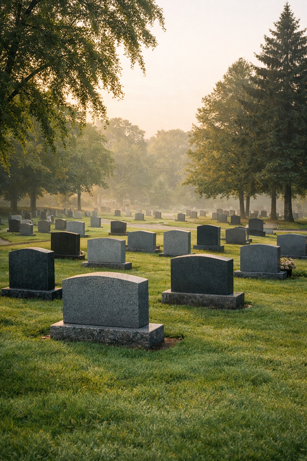 Serene morning at the cemetery in Delmar NY