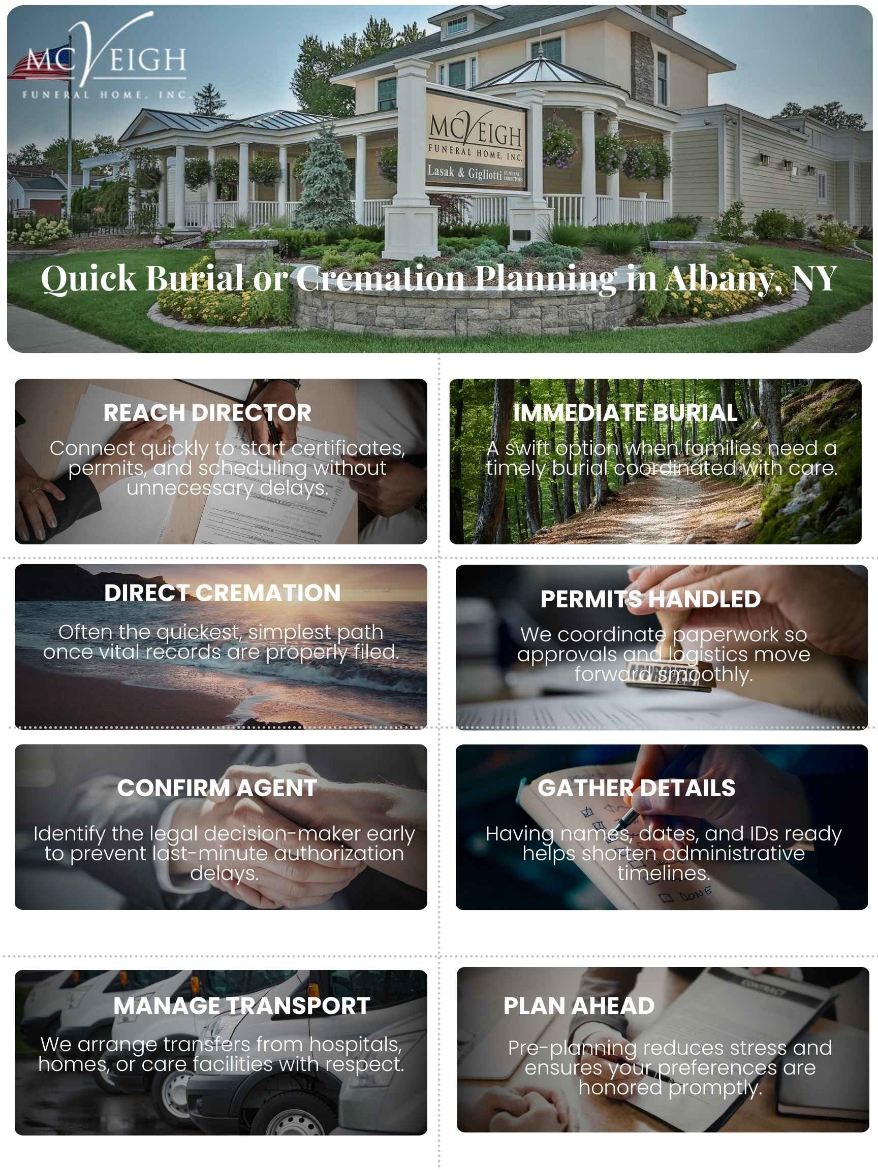 Quick Burial or Cremation Planning in Albany, NY