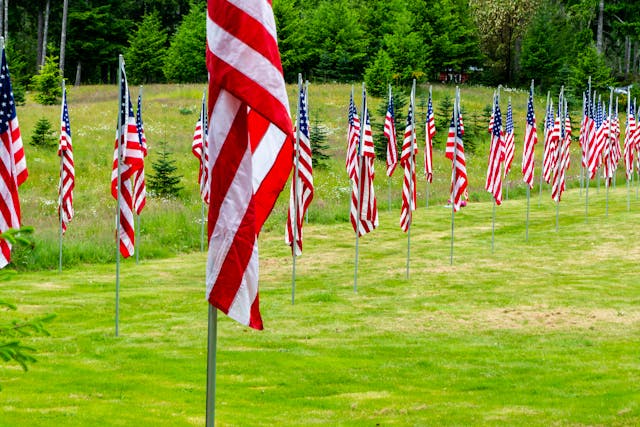 Veterans Services tribute flags honoring heroes with Schenectady, NY cremation services