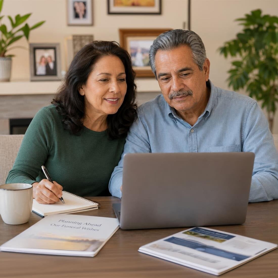 A man and woman looking at a laptop