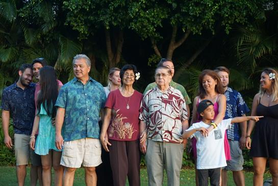 A group of people standing together