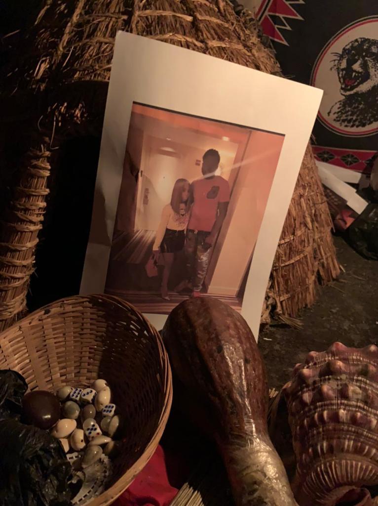 A picture of a boy and a girl in a basket