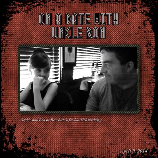 A young girl and a man smile and share stories over a meal in a warm, inviting atmosphere.