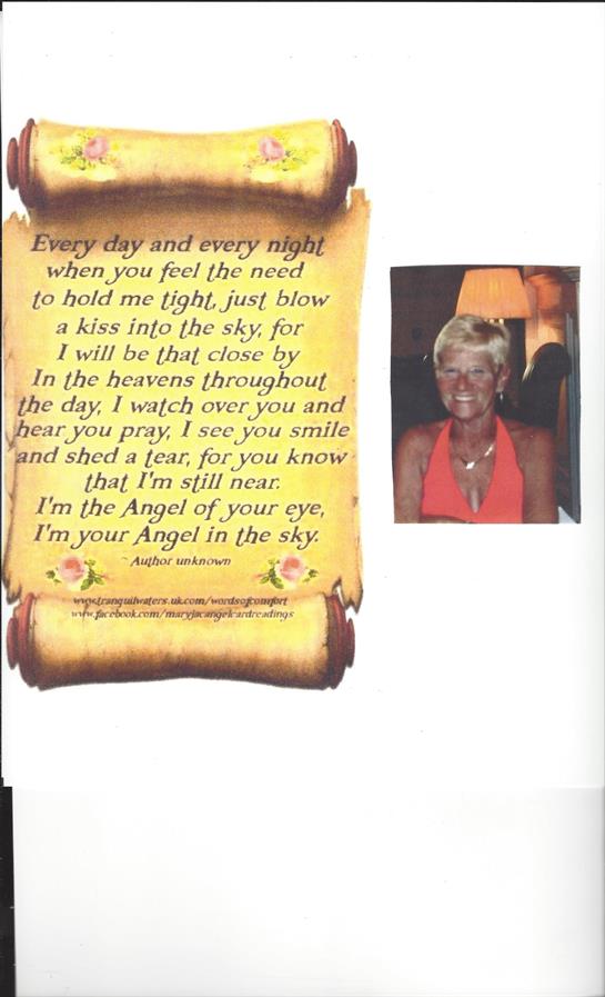 A heartfelt tribute is presented on an aged parchment with a smiling woman next to it.