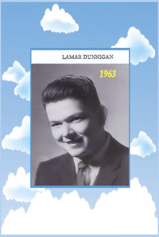 A young man named Lamar Dunnigan poses in formal attire, with a light cloud background from 1963.