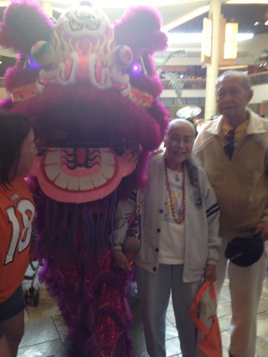 Festival attendees enjoy a traditional lion dance, celebrating culture and community spirit.