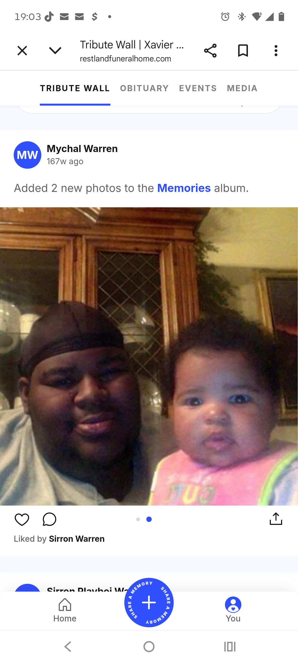 A man and a baby