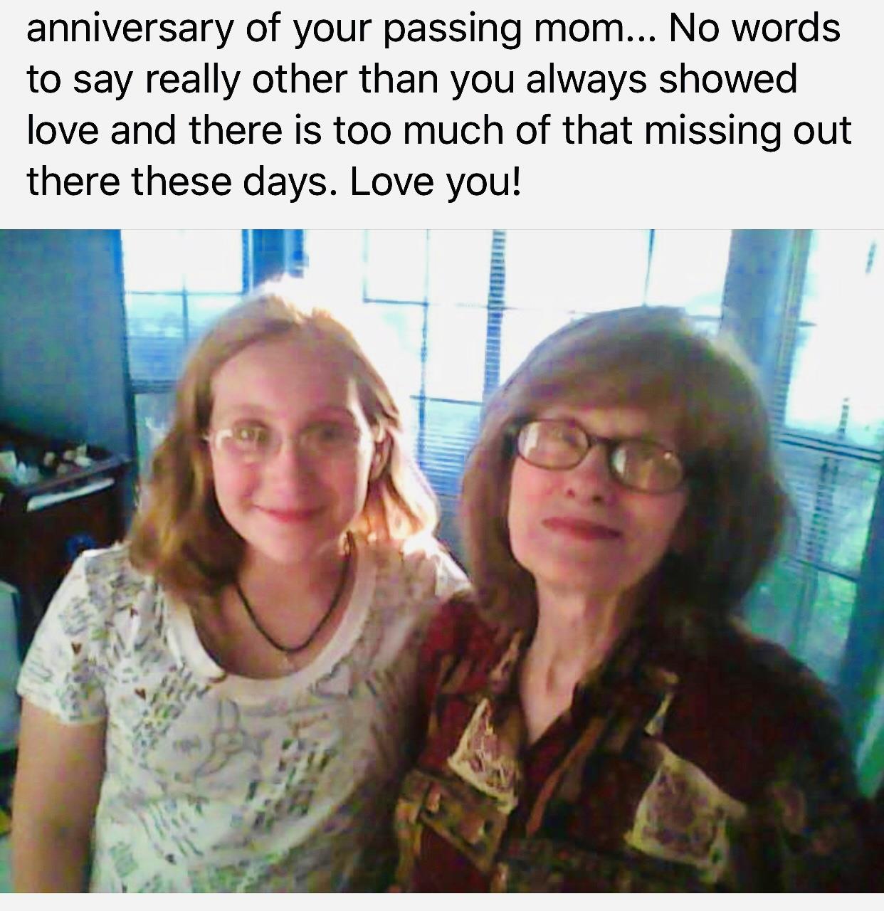 Two women share a tender moment while honoring the memory of a mother on her passing anniversary.