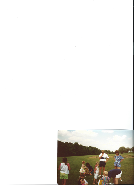 Joyful family activities take place in a lush green field under a warm summer sun.