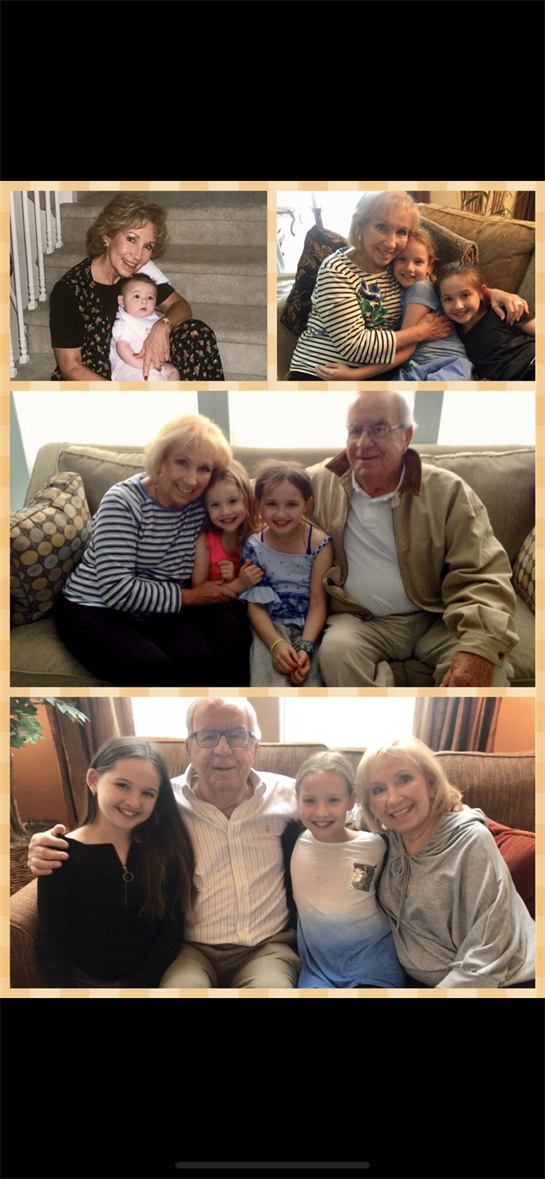 Grandparents embrace their grandchildren in a warm and loving family gathering at home.