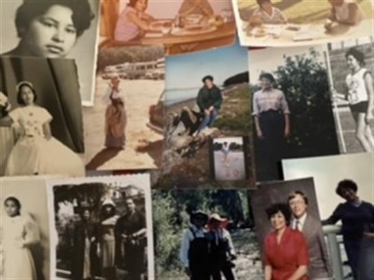 A collage of vintage photos showcases moments from different eras and cultural diversity.