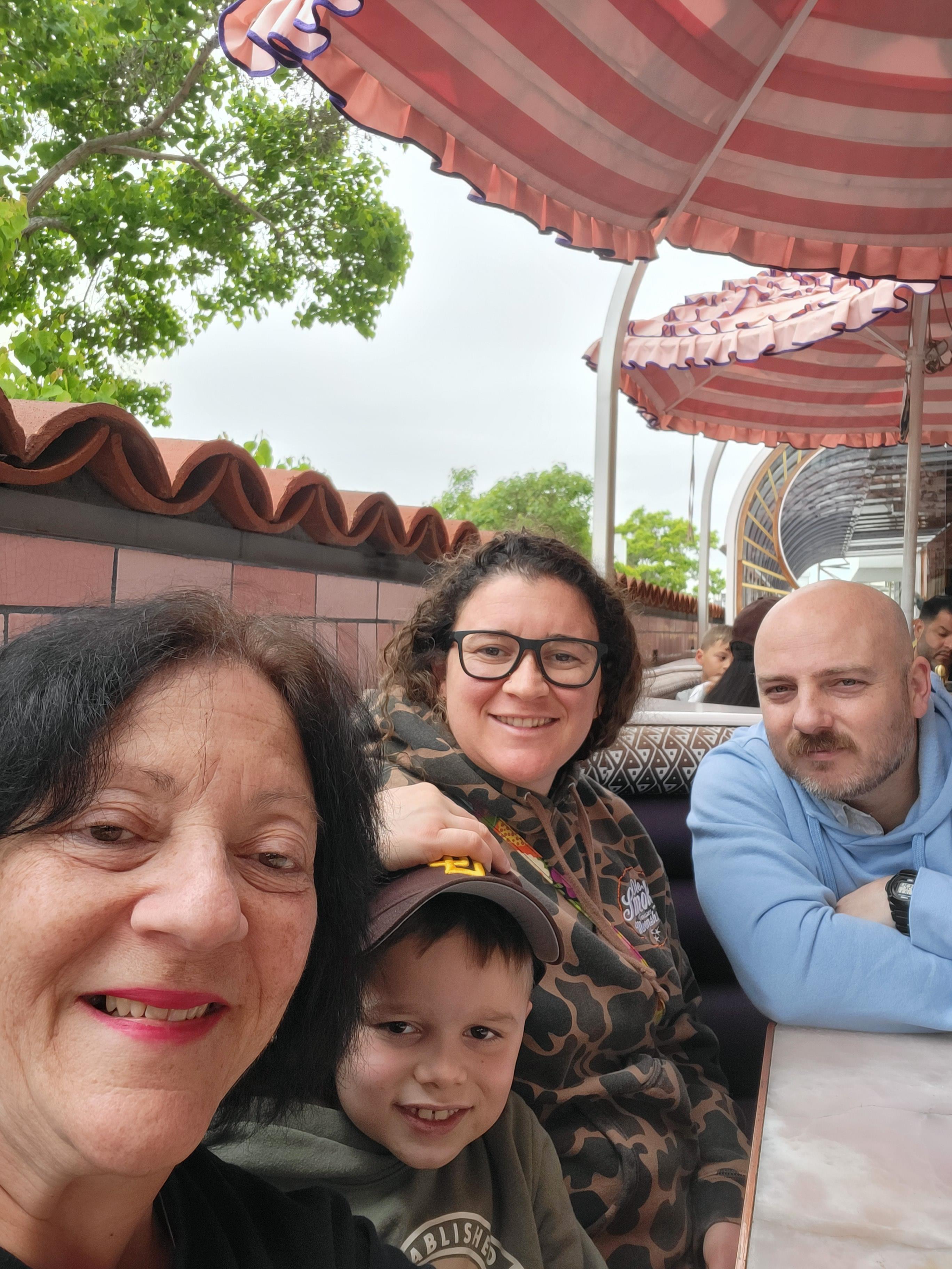 A group of people sitting at a table