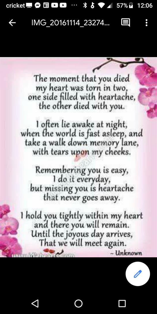 A touching poem conveys love and loss through vivid imagery and personal reflection.