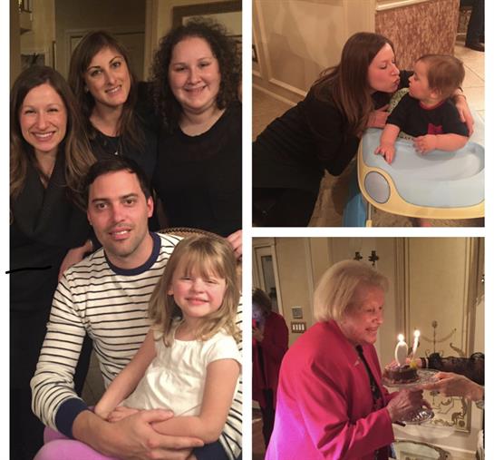 Friends and family gather to celebrate a child's birthday with cake and joyful moments shared.