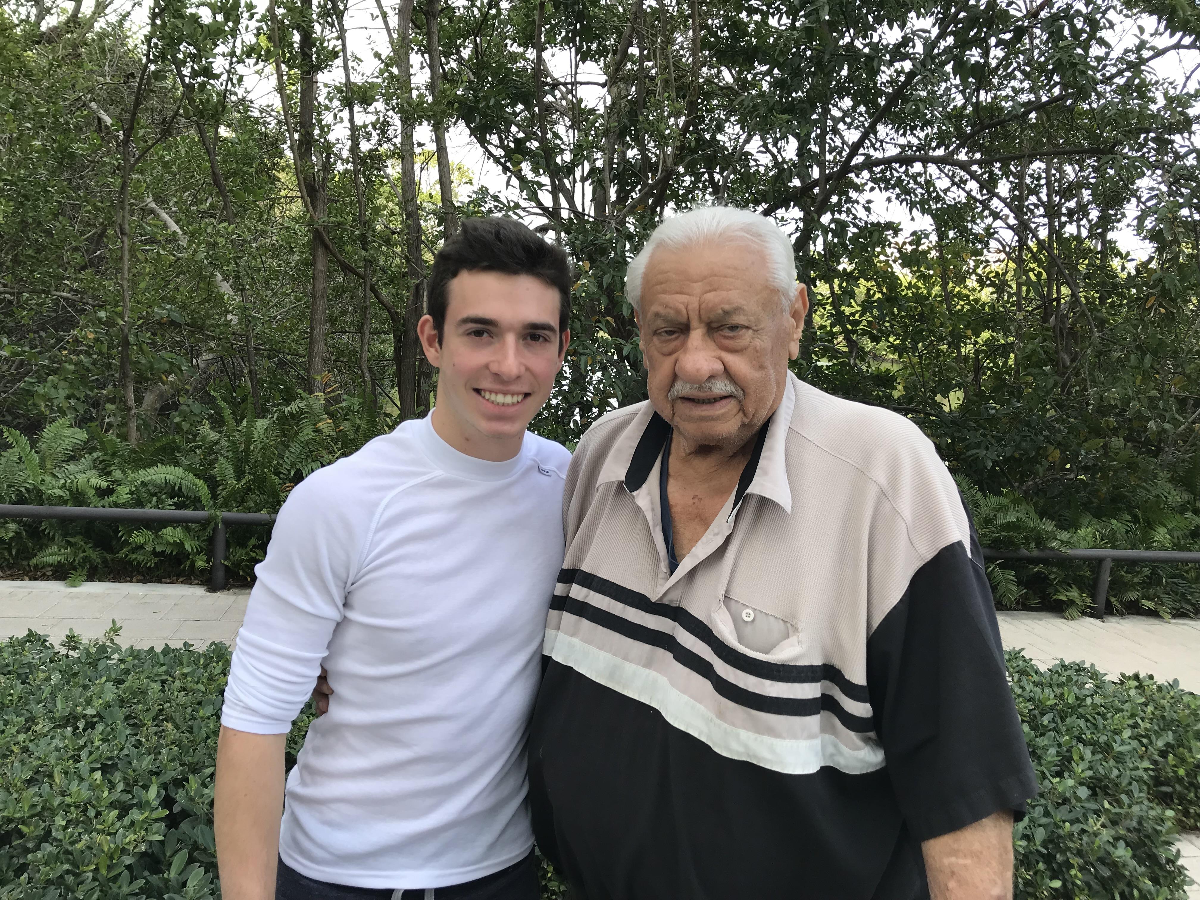 A man and a man standing together