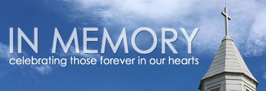 Messages of remembrance are displayed in white text against a bright blue sky, symbolizing love.
