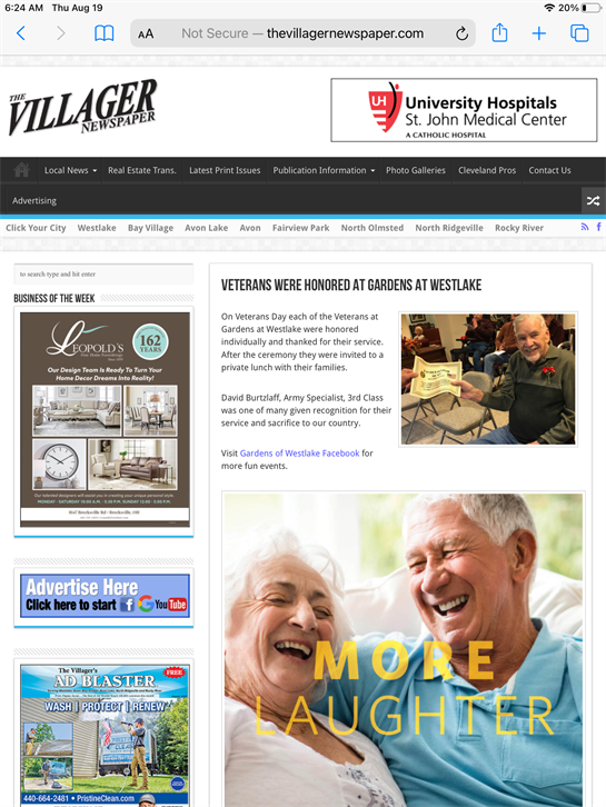 Veterans Day celebration at Gardens at Westlake with joyful activities for everyone.