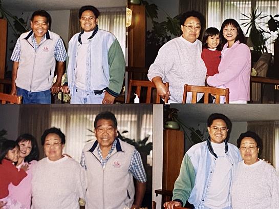 A warm family gathering showcases joyful faces and shared memories in a cozy living room.